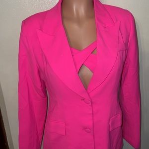 Three piece pants suit pink  size small